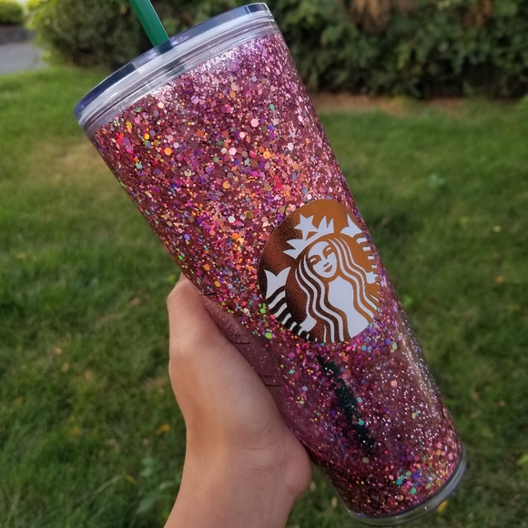 🆕️Starbucks, Custom Rose Gold Holo Tumbler - Picture 4 of 10